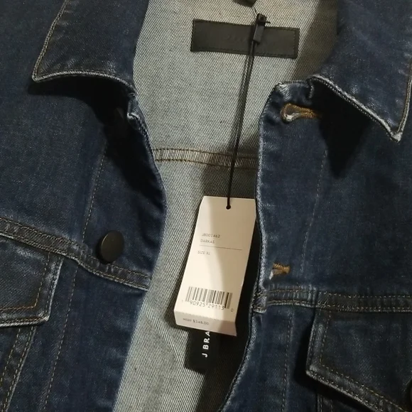 J Brand Denim Trucker Jean Jacket New Indigo Darkas Washed Blue - NWT - Picture 2 of 8